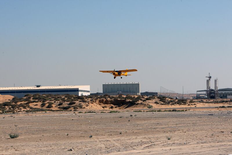 RAS AL KHAIMAH, UNITED ARAB EMIRATES - NOVEMBER 21:  Phil Keating, a retired airforce pilot from the UK, who currently works as an IT Manager in Abu Dhabi, takes off at the Jazirah Aviation Club in Ras Al Khaimah on November 21, 2008. Phil comes out to RAK to fly each Friday; he flies an Aeroprakt 22L which is a single-engine, micro-light, 100 horsepower aircraft.  (Randi Sokoloff / The National)   *** Local Caption ***  RS033-1121-Keating.jpgRS033-1121-Keating.jpg