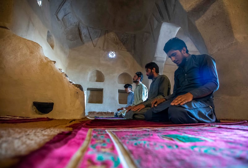 Inside Al Bidya mosque at the start of Ramadan. Leslie Pableo for The National