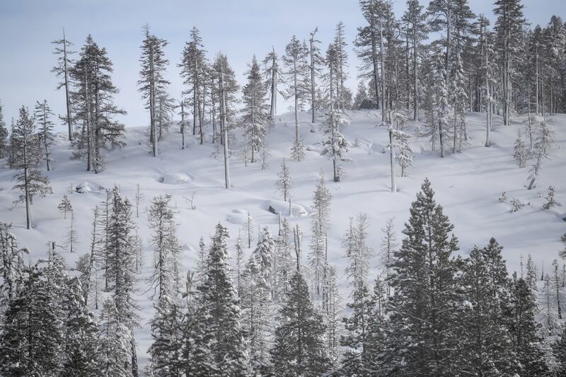 The California snowpack is at a record high but the state's largest reservoirs are still down. EPA 