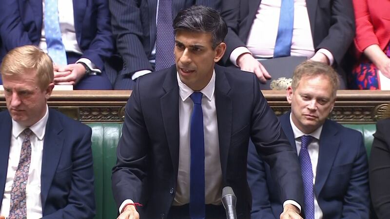 Prime Minister Rishi Sunak updates MPs over the Red Sea shipping attacks in the House of Commons in London. Monday January 15, 2024. House of Commons / UK Parliament / PA Wire