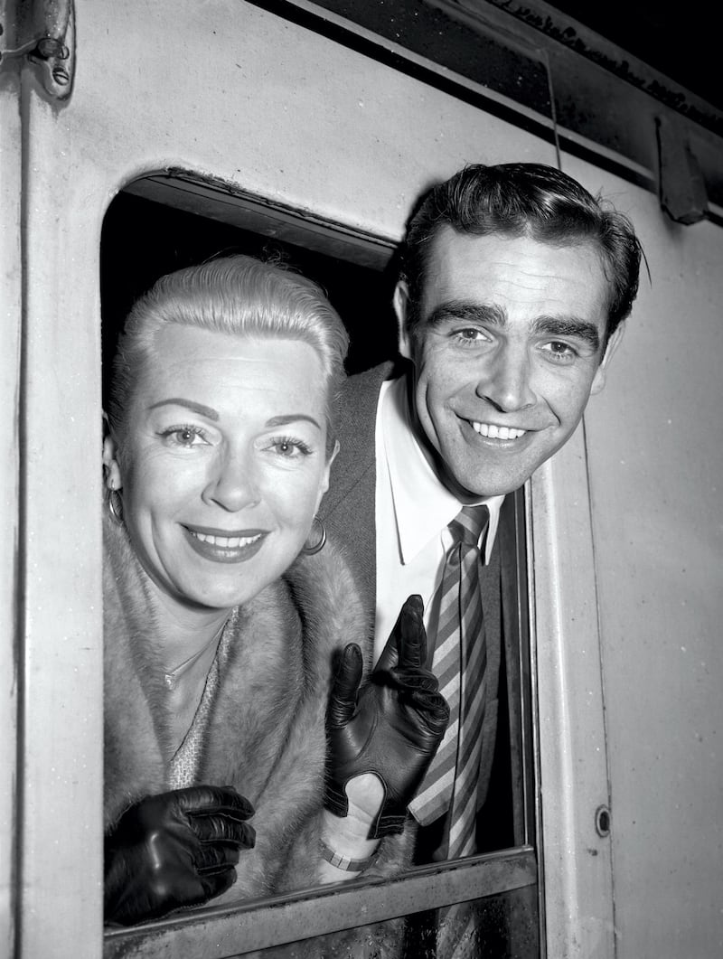 Actor Sean Connery and actress Lana Turner, who are appearing together in the film  "Another Time Another Place", arriving at London King's Cross Station.No Use UK. No Use Ireland. No Use Belgium. No Use France. No Use Germany. No Use Japan. No Use China. No Use Norway. No Use Sweden. No Use Denmark. No Use Holland