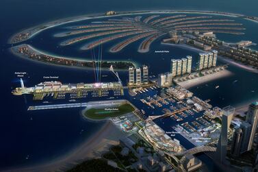 A rendering of Dubai Harbour, which will sit between the Palm Jumeirah and Jumeirah Beach Residences. Photo WAM