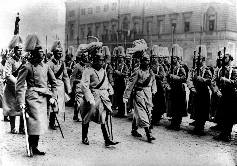 Kaiser Wilhelm II, right, at a review of his Guard in Berlin, in 1912. Reuters