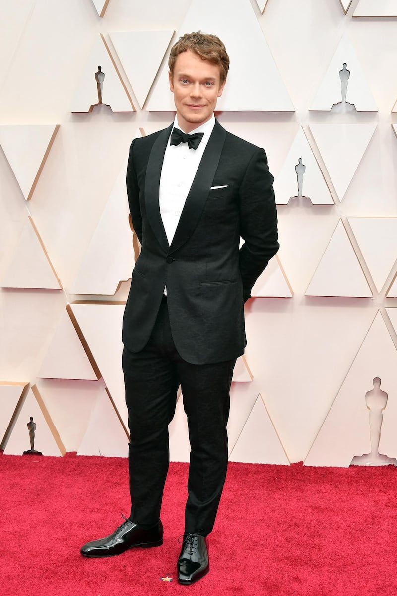 Alfie Allen arrives at the Oscars on Sunday, February 9, 2020, at the Dolby Theatre in Los Angeles. AFP