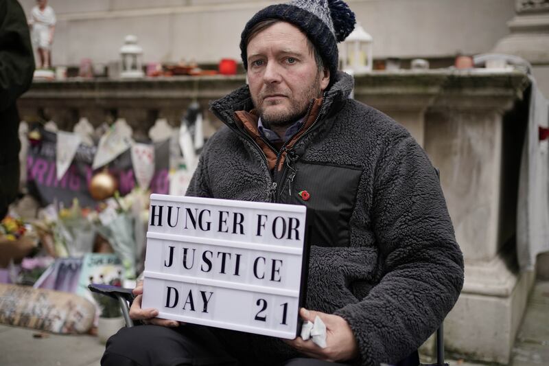 Richard Ratcliffe spent his 21-day hunger strike camped outside the UK's Foreign Office. PA