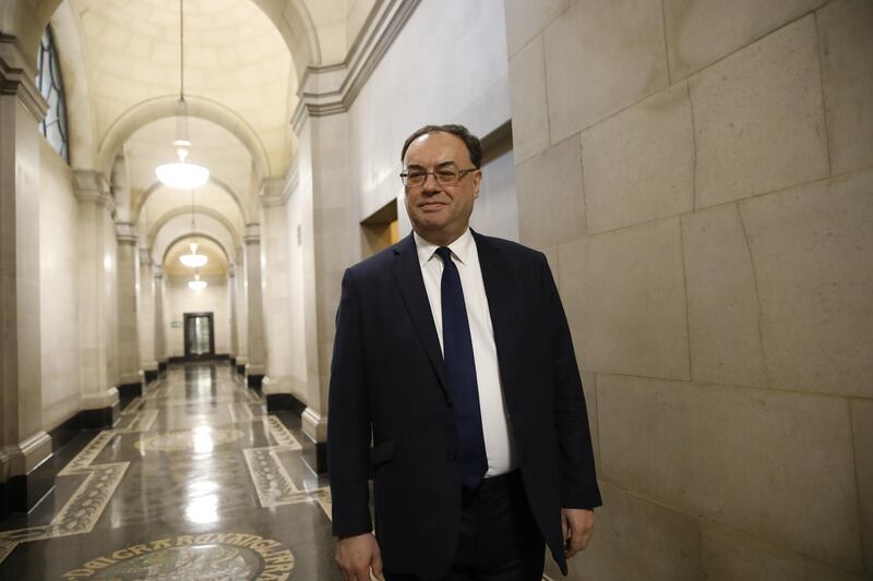 LONDON, ENGLAND - MARCH 16: Bank of England Governor Andrew Bailey poses for a photograph on the first day of his new role at the central bank on March 16, 2020 in London, England. (Photo by  Tolga Akmen - WPA Pool/Getty Images)