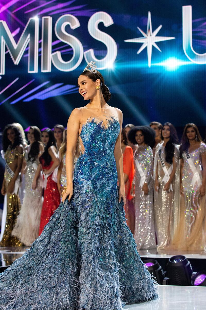 Catriona Gray takes her final walk as Miss Universe 2018 during The MISS UNIVERSE® Competition airing on FOX at 7:00 PM ET on Sunday, December 8, 2019 live from Tyler Perry Studios in Atlanta. Contestants from around the globe have spent the last few weeks touring, filming, rehearsing and preparing to compete for the Miss Universe crown. HO/The Miss Universe Organization