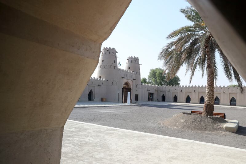 The inner square fort, the mosque and the courtyard were built in 1897 by Sheikh Zayed bin Khalifa Al Nahyan, also known as Zayed the First, to defend Al Ain from enemy forces. Khushnum Bhandari / The National