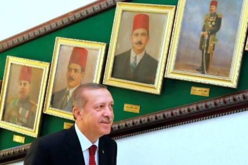 Recep Tayyip Erdogan, the prime minister of Turkey and leader of the world's most successful Islamist party, on a visit to Cairo. Amir Nabil / AFP