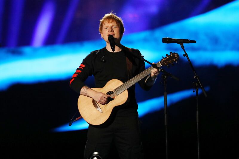 Ed Sheeran at Global Citizen Live in Paris in September. The singer is isolating after catching the coronavirus. Getty