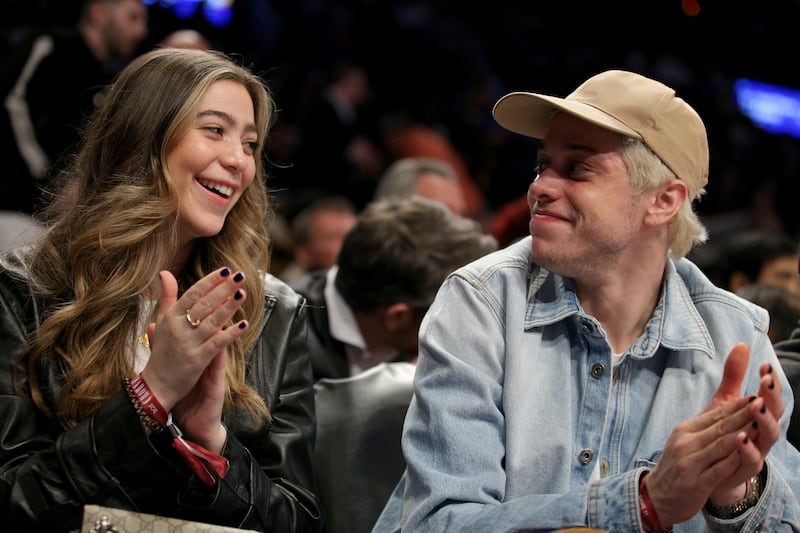 Pete Davidson and his sister, Casey, attend an NBA game between the Brooklyn Nets and the New York Knicks at Barclays Centre in New York. Photo: USA TODAY Sports