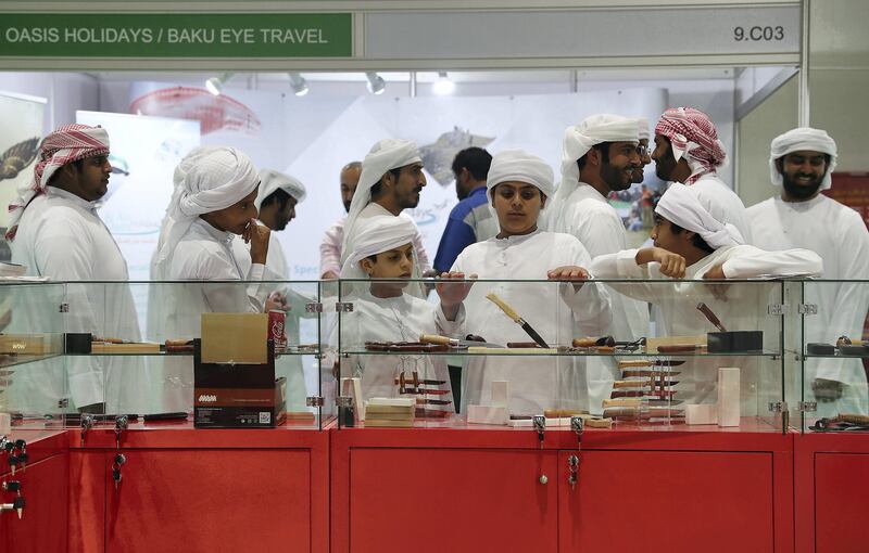 ABU DHABI , UNITED ARAB EMIRATES , SEP 12  ��� 2017 : - Visitors on the first day of the ADIHEX 2017 held at  Abu Dhabi National Exhibition Centre in Abu Dhabi. ( Pawan Singh / The National ) Story by Anna