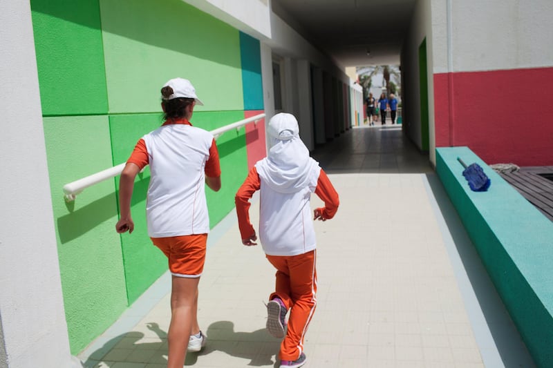 06.09.17. Manor Primary School in Dubai has recently implementing a fitness programme for all pupils aged 4-10 to walk a mile a day as well as play breaks in-between classes. The teachers  at the school were shocked at how unfit the kids were. They have also encouraged healthy snack breaks during the day.
Anna Nielsen For The National.