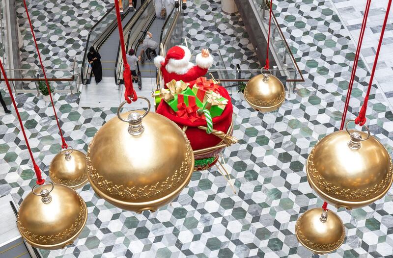 Abu Dhabi, United Arab Emirates, December 19, 2019.  
  Christmas decor at Galleria Mall, Abu Dhabi.
Victor Besa / The National
Section:  NA
Reporter: