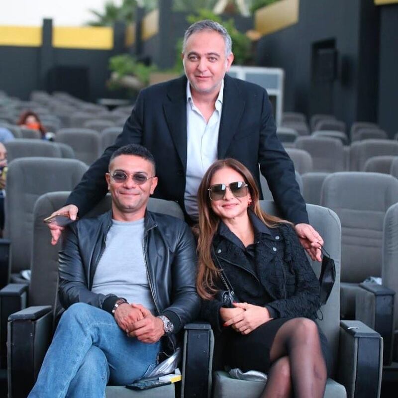 Director and producer Asser Yassin, actress Nelly Karim and screenwriter and producer Mohamed Hefzy at the Cairo Industry Day’s panel on cinema’s obligations towards the socio-political issue of human trafficking. Instagram