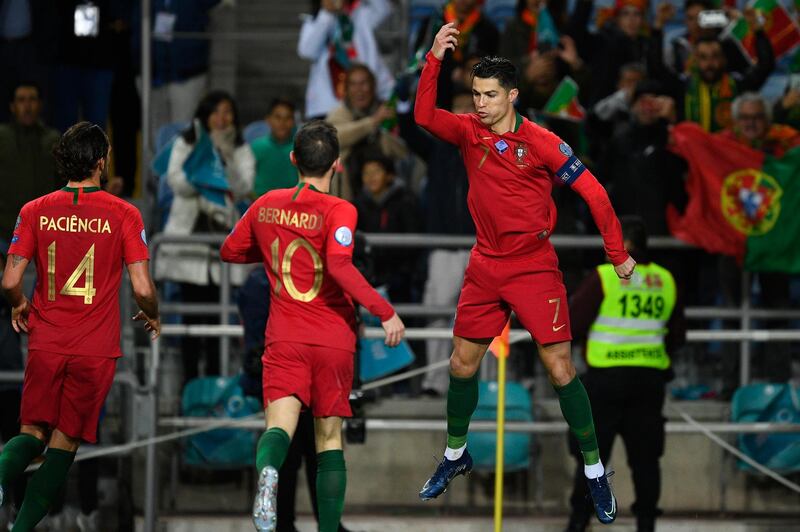 Cristiano Ronaldo completed his ninth international hat-trick. Getty