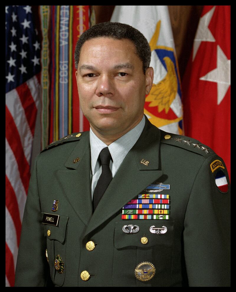 Powell, American statesman and general in the United States Army, in 1990. He also served as secretary of state (2001-2005), national security adviser (1987-1989) and chairman of the joint chiefs of staff (1989-1993). Getty Images