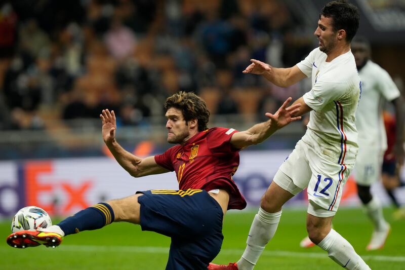 Marcos Alonso - 6, Made a great interception to deny Benjamin Pavard’s pass but couldn’t keep his balance after getting behind the French defence. AP Photo