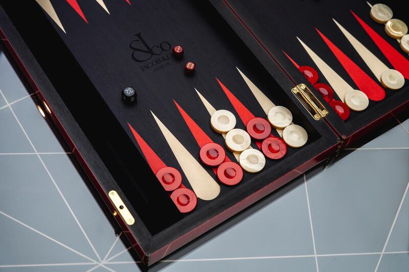 Jacob & Co's $7,000 backgammon set. Courtesy Jacob & Co