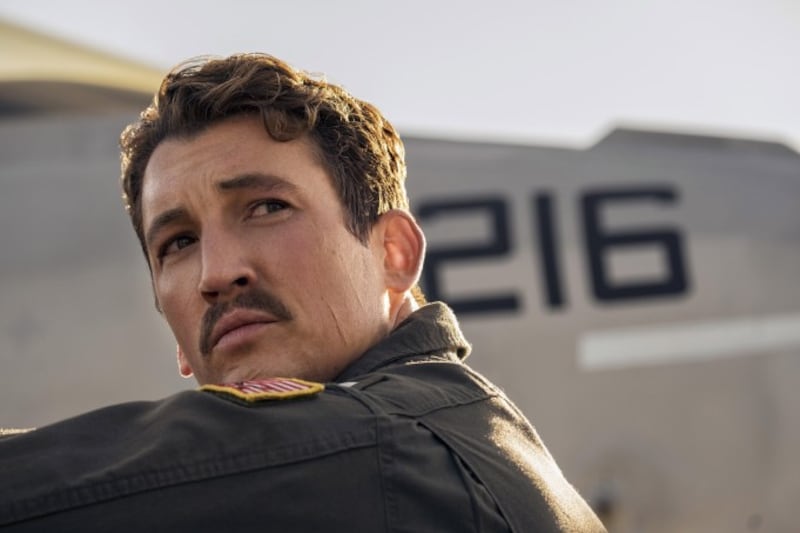 Miles Teller sports a moustache in 'Top Gun: Maverick'. Photo: Paramount Pictures