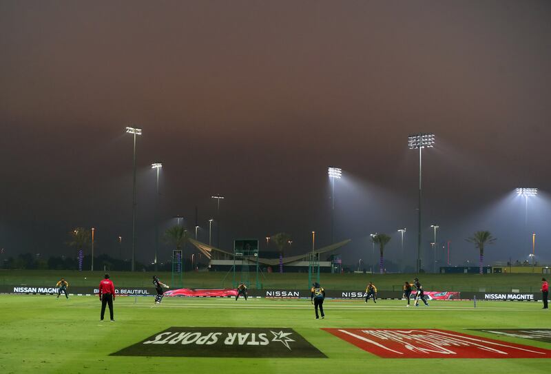Action during the Namibia innings at Zayed Cricket Stadium in Abu Dhabi. Chris Whiteoak / The National