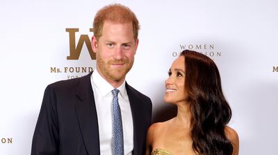Prince Harry and Meghan, The Duchess of Sussex, attend the Ms. Foundation Women of Vision Awards in New York on Tuesday. Getty Images