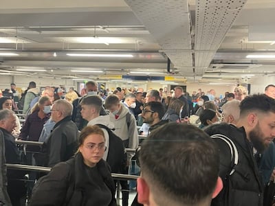 Queues at Manchester Airport on Tuesday. Photo: John Taylor / Twitter