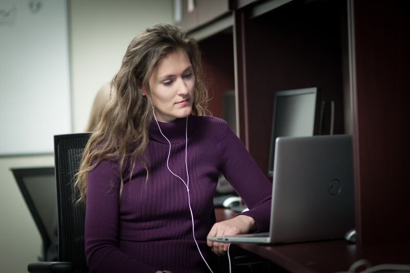 A student at Kennesaw State University in Georgia participates in the initiative's Connect Programme, which allows students to explore global and social issues with peers in the US and the Middle East and North Africa. Photo: Soliya