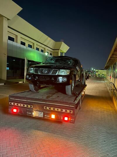 The four-wheel drive vehicle was seized and the man was taken into custody. Photo: RAK Police