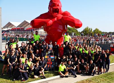 Race winner Max Verstappen and Red Bull celebrate after the French Grand Prix. Getty