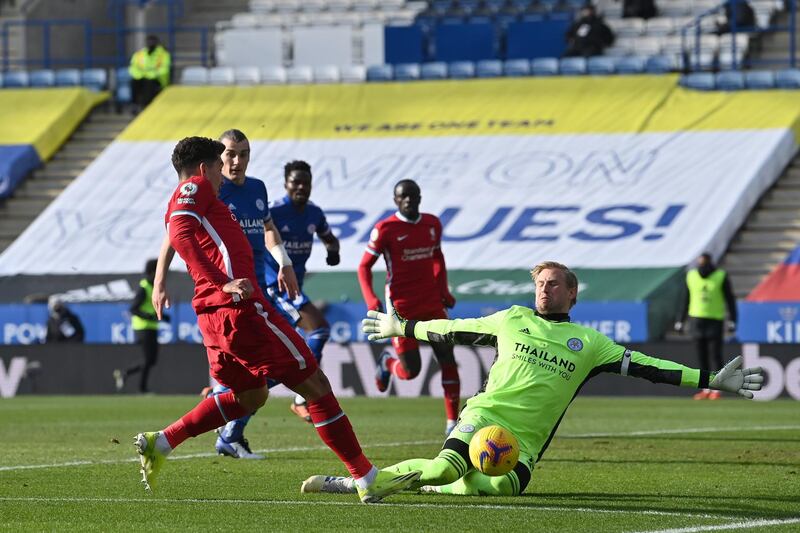 LEICESTER RATINGS: Kaspar Schmeichel - 7: The Dane made a remarkable one-handed save from Firmino and although Liverpool were offside in the build up the goalkeeper did not know it. Had no chance with Salah’s goal. Getty