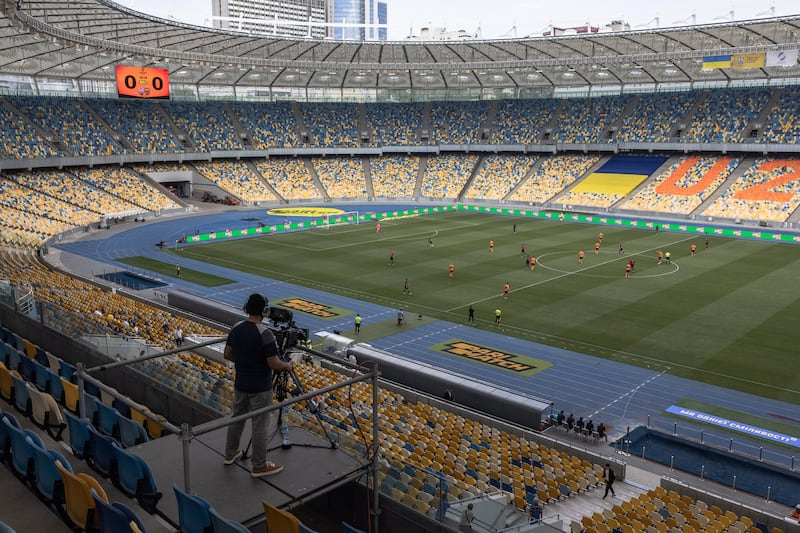 An empty Olympic Stadium in Kyiv, Ukraine. EPA