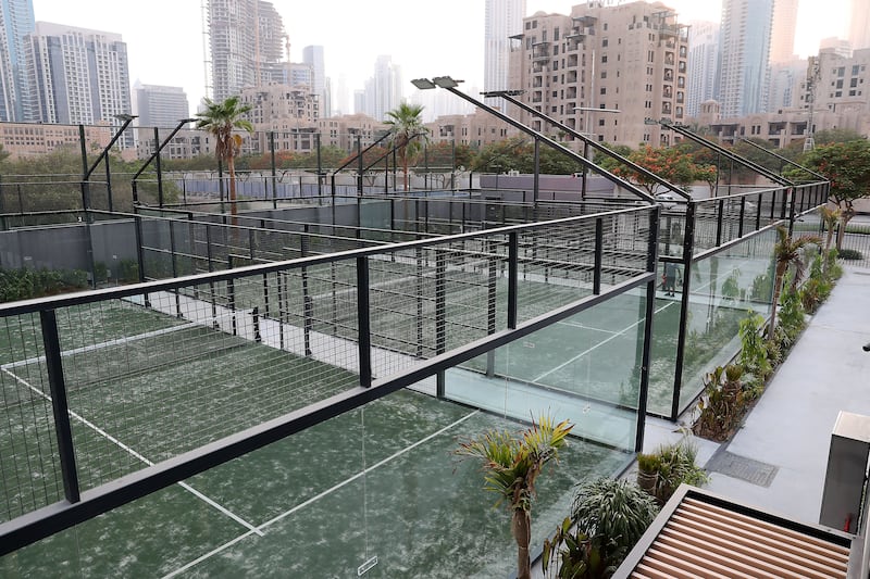 There are six padel courts.