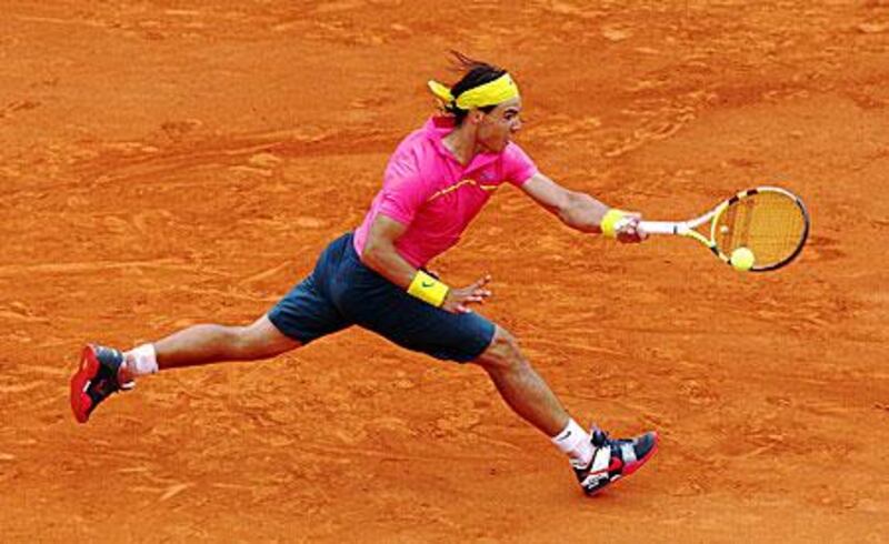 Rafael Nadal at full stretch on the clay of Roland Garros. The Spaniard will be looking to put last year?s shock exit behind him.