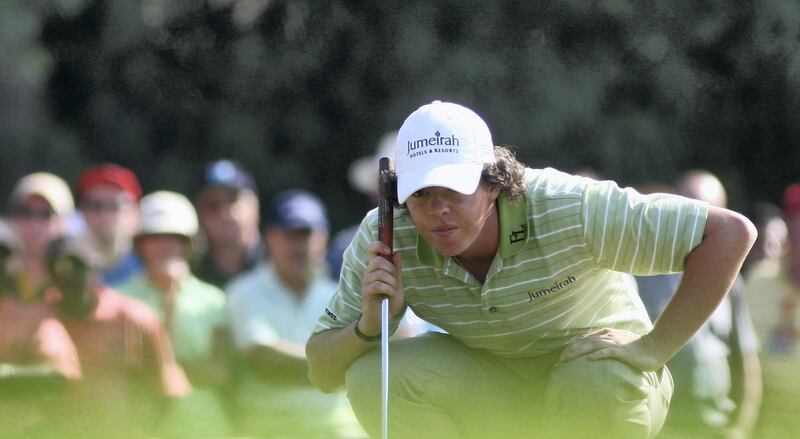 DUBAI, UNITED ARAB EMIRATES - FEBRUARY 01:  Rory McIlroy of Northern Ireland during the of final round of the Dubai Desert Classic played on the Majlis Course on February 1, 2009 in Dubai,United Arab Emirates.  (Photo by Ross Kinnaird/Getty Images)