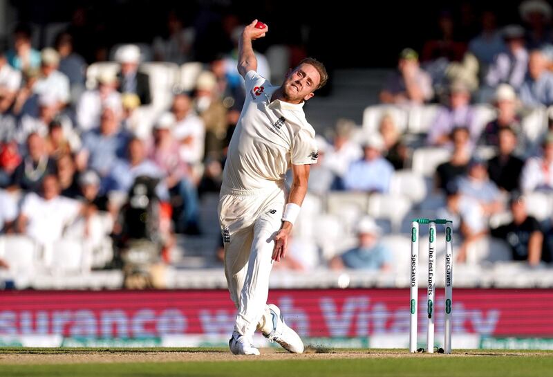 England's Stuart Broad bowls during day four of the fifth test match at The Kia Oval, London. PA Photo. Picture date: Sunday September 15, 2019. See PA story CRICKET England. Photo credit should read: John Walton/PA Wire. RESTRICTIONS: Editorial use only. No commercial use without prior written consent of the ECB. Still image use only. No moving images to emulate broadcast. No removing or obscuring of sponsor logos.