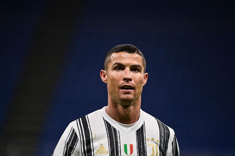 Ronaldo during the match at AC Milan. AFP