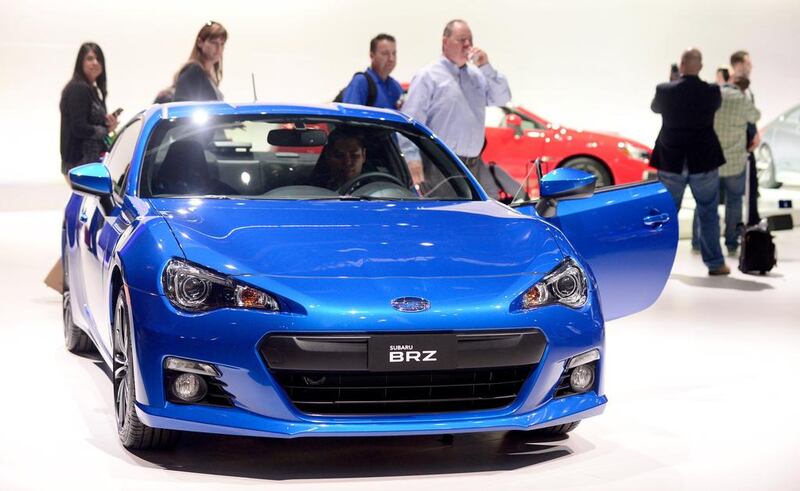 The 2014 Subaru BRZ at the LA Auto Show. AFP PHOTO/Frederic BROWN

