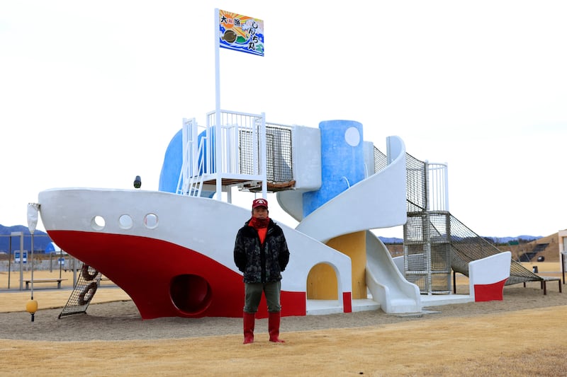 Fisherman Haruo Ono, 71, at a park built where his village used to be before it was wrecked by the March 2011 tsunami, in Shinchimachi, Japan's Fukushima prefecture. Reuters