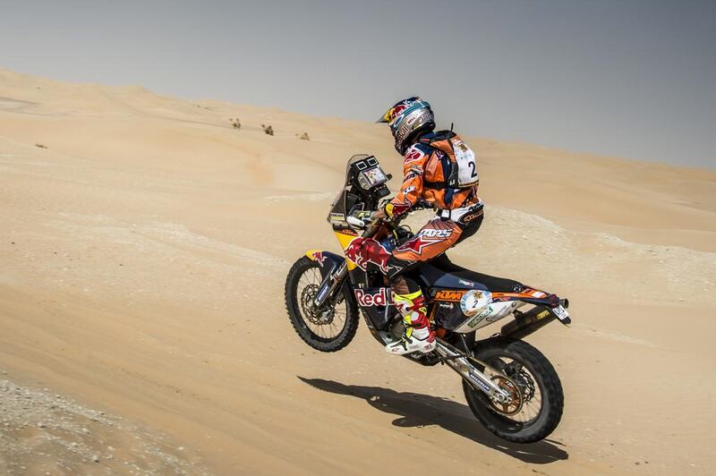 Sam Sunderland in action during the 2017 Abu Dhabi Desert Challenge.