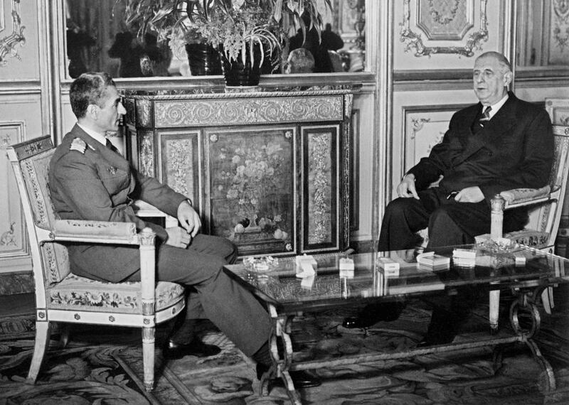 The Shah of Iran Mohammed Reza Pahlavi talks with French President Charles de Gaulle in Paris in 1961. The 1979 revolution changed Iran's relationship with the West – and much of the Arab world – fundamentally (AFP Photo / Pool)