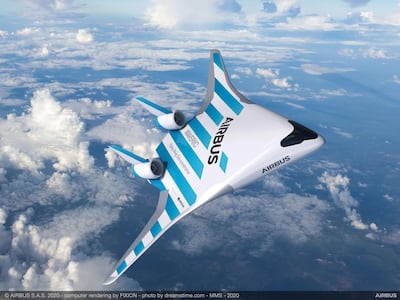 Airbus' blended wing aircraft demonstrator could slash fuel consumption by up to 20 per cent. Courtesy Airbus / S.Ramadier
