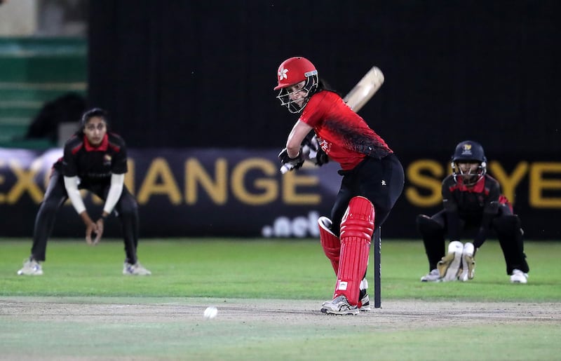 Mariko Hill of Hong Kong plays a shot.