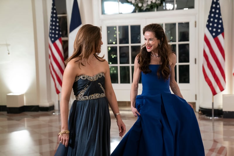 The President's daughter Ashley Biden, right, and her friend Elysia Bevan. EPA