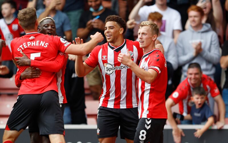 Che Adams - 7: Saints took lead after 30 minutes when his shot took huge deflection off Fred to leave De Gea with no chance. Flashed second-half header across face of goal. Signs that partnership with Armstrong could be an effective one. Reuters