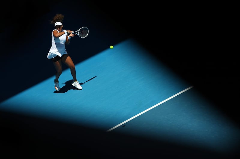 Japan's Naomi Osaka on her way to victory over Katie Boulter of Great Britain at the Gippsland Trophy at Melbourne Park on Wednesday, February 3. Getty