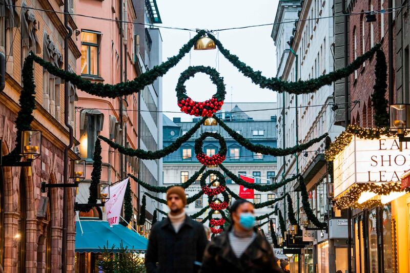 Christmas decorations in Stockholm, December 3. AFP