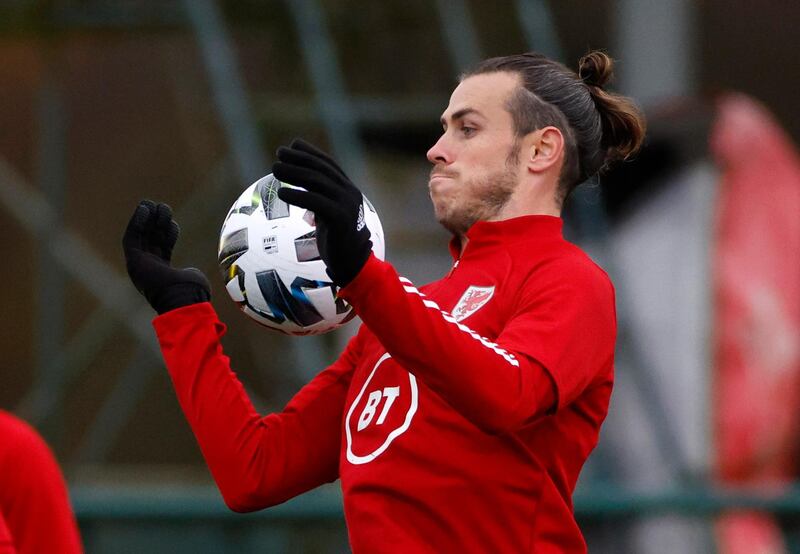 Gareth Bale during a Wales training session at The Vale Resort, Pontyclun. Reuters
