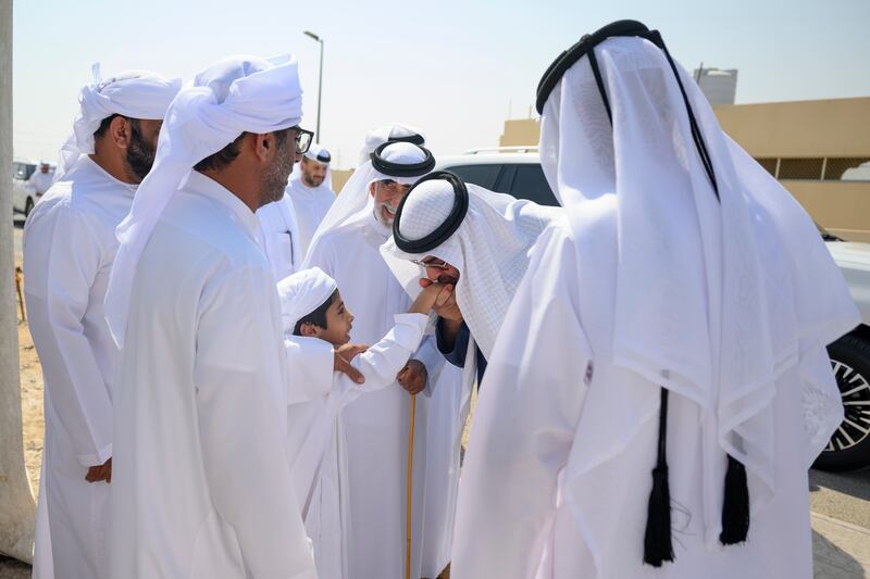 President Sheikh Mohamed  offered his condolences to the family of Obaid Ali Al Ketbi in Sharjah. All photos: UAE Presidential Court