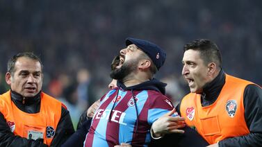 Trabzonspor fans attacked Fenerbahce players after the Super Lig match on March 17, 2024. Fener won the match 3-2. EPA